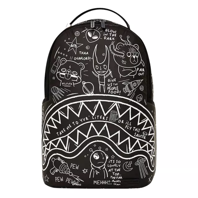 Sprayground Astro Money Checkered Backpack Books Bag Shark Mouth Party  School
