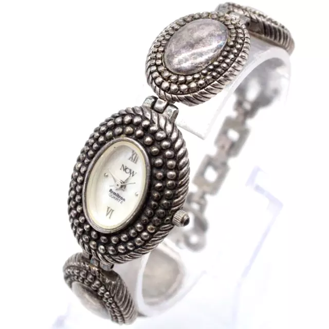 Vintage NOW By Armitron Watch Womens Silver Tone Stainless Steel Bracelet Style