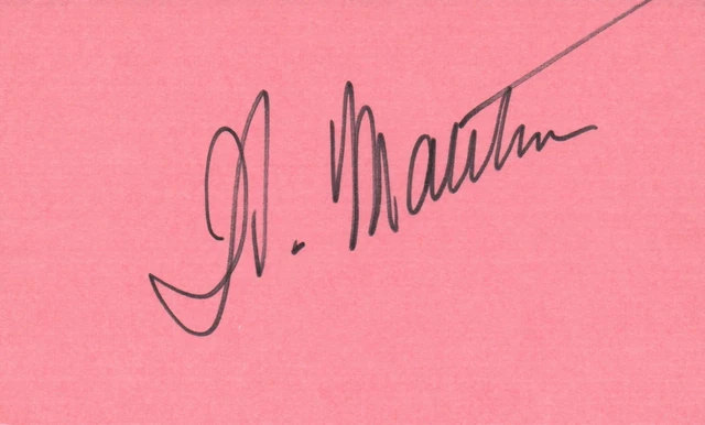 Walter Mathau Actor Comedian TV Movie Autographed Signed Index Card JSA COA