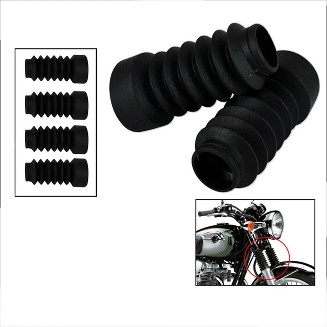 2Pcs Motorcycle Fork Cover Gaiters,205x52x37mm Black Universal Motorcycle Bike Rubber Front Fork Cover Gaiters Fork Guards Dust Cover For Bicycle