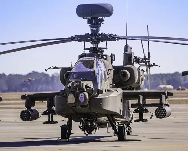 A U.S. Army AH-64D Apache helicopter H162 8x10 photo reproduction print