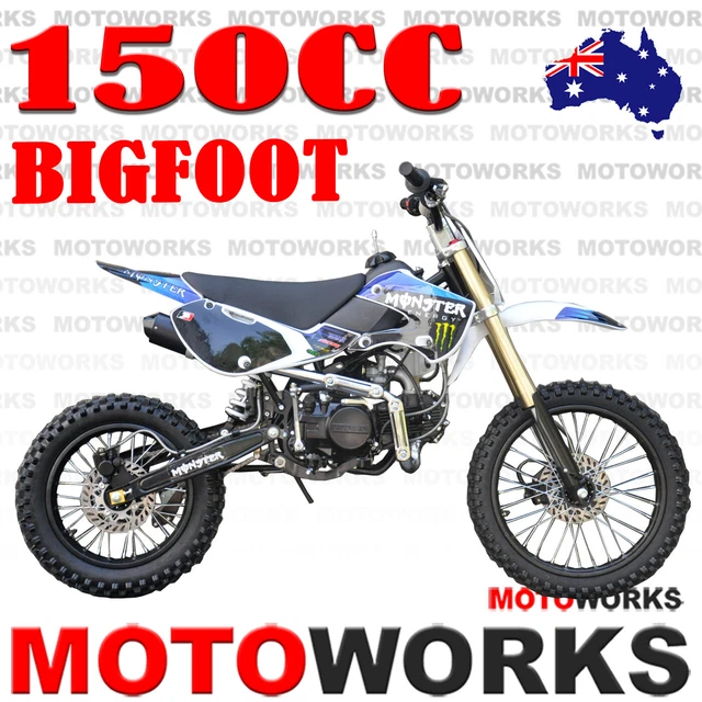 MOTOWORKS 150CC bigfoot OIL COOLED DIRT TRAIL PIT MOTOR 2 WHEELS PRO BIKE blue