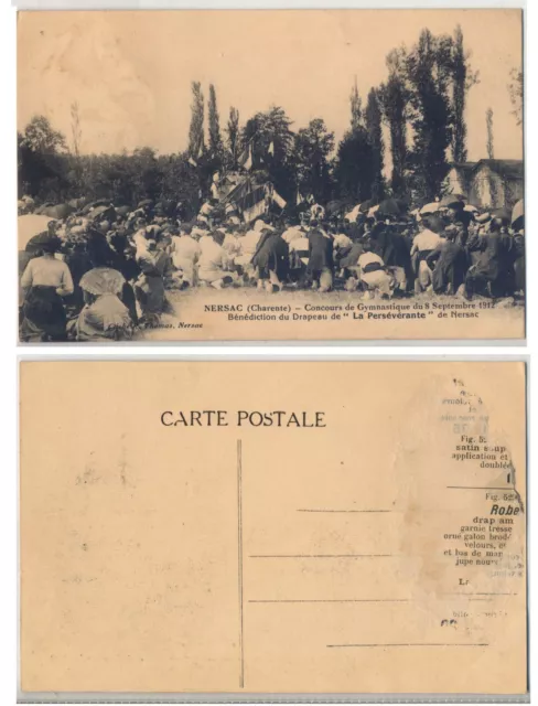 Antique Postcard - Nersac - Gymnastics Contest 8/09/1912