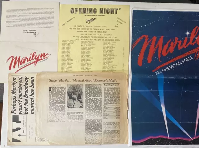 Marilyn An American Fable Broadway Monroe Musical Flop 1983 Press Kit