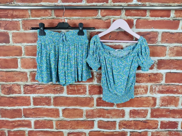 Girls Bundle Age 7-8 Years 100% M&S Co-Ord Summer Set Shorts Bardot Top 128Cm
