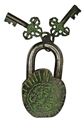Tibetan Deity Tara Design Padlock Victorian Style Handmade Solid Brass Door Lock 2