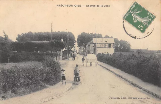 Cpa 60 Precy Sur Oise / Chemin De La Gare
