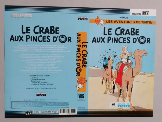 Jaquette Vhs - Le Crabe Aux Pinces D'or - Sleeve - Les Aventures De Tintin