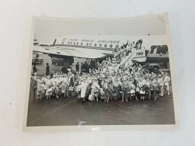 Vintage Post WWII TWA Trans World Airlines Original Official Photo Immigrants