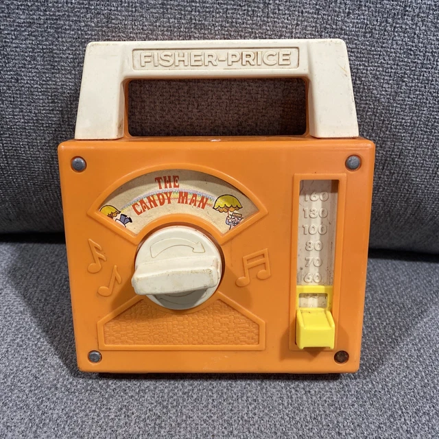 VINTAGE 1978 FISHER Price Wind Up Radio Toy The Candy Man Song (b28