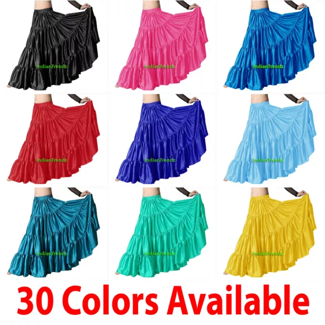 Satine 6 Verges 4 Tiered Jupe Belly Dance Skirt Danse Orientale Danse Du Ventre