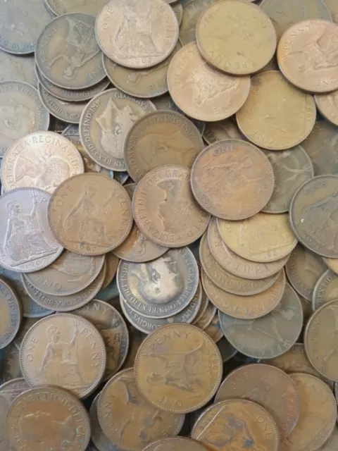 10 Mixed One Penny Coins Joblot!! 😀
