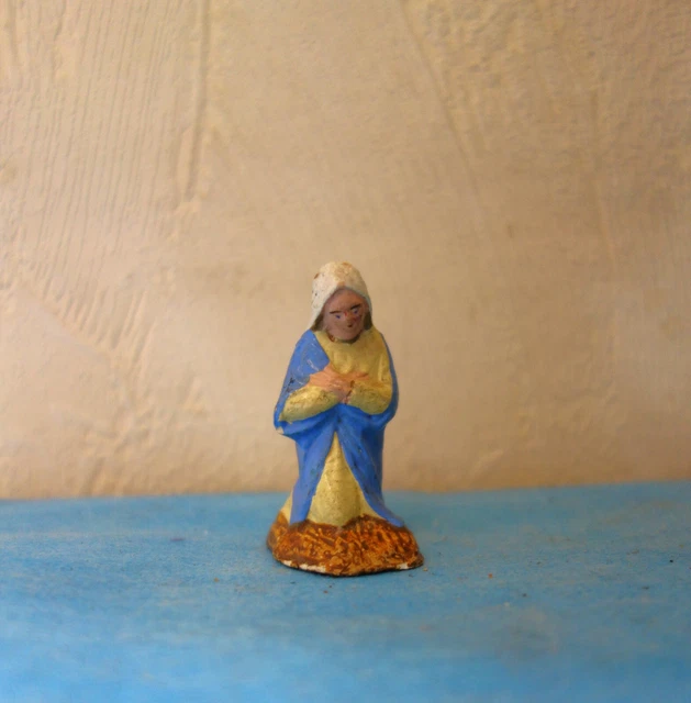 N°8)Santon de crèche ancienne DEVINEAU- Vierge Marie-série 8-9 cm Taille 2-3 - Collection