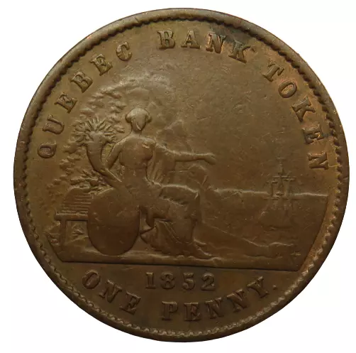 1852 Quebec One Penny / Zwei sous Bank Token - Provinz Kanada