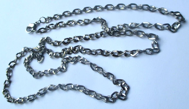 Collier Sautoir Croix Argenté Avec Cabochons Bleu Et Rouge - Bijou Vintage