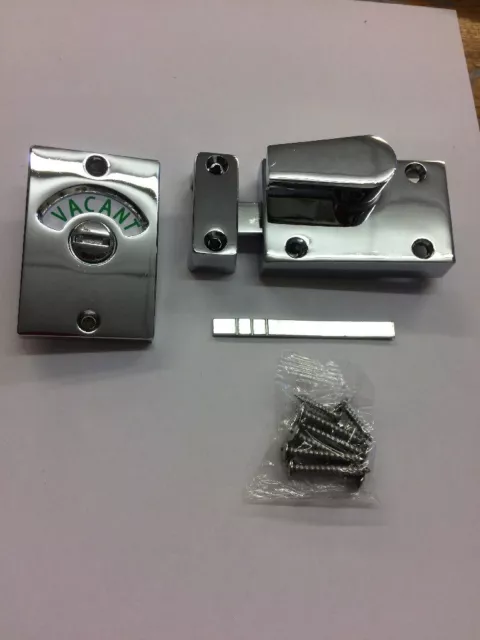 Polished Chrome Bathroom Toilet Indicator Lock Bolt Vacant Engaged Lock Chrome .