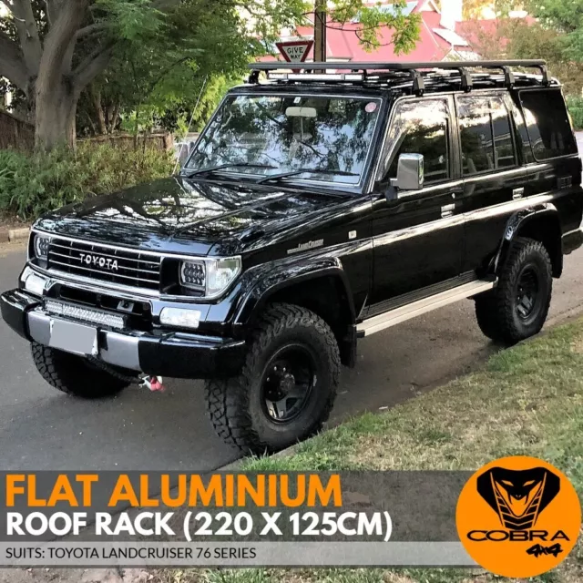 Flat Roof Rack fits Landcruiser 76 Series 220cm x 125cm Rain Gutter Mounts