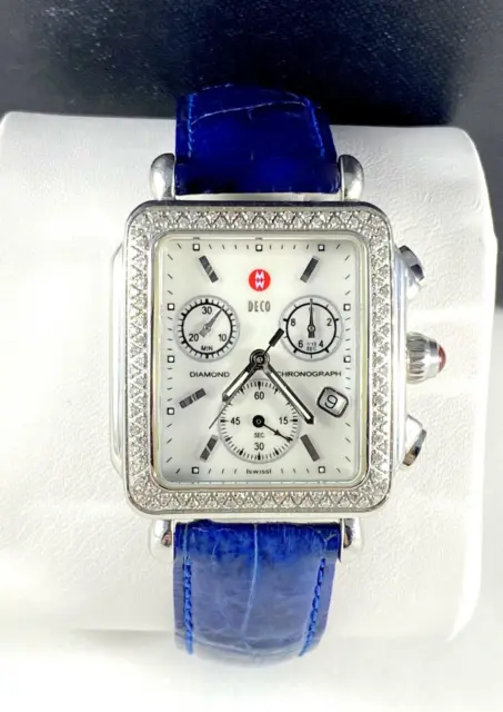 Women's Diamond Michele Chronograph  Deco Watch in Excellent Cond