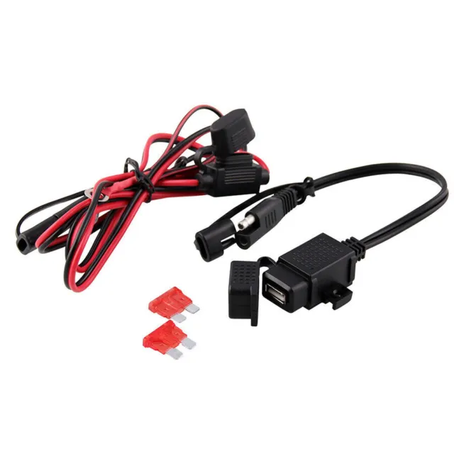 Windproof and Waterproof SAE to USB Phone GPS Charger Adapter 12V Safe Charging