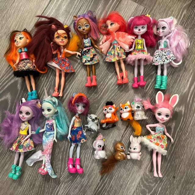 Enchantimals Dolls  x10 Bundle With Pets