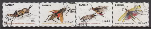 Zambia - Grasshoppers Issue (Set Used) 1989 (CV $15)