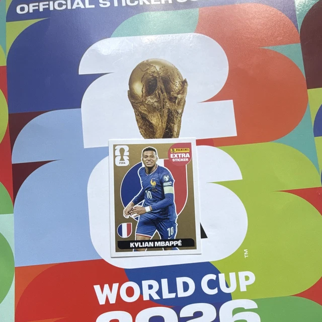 PANINI FIFA WORLD Cup 2026 Extra Sticker Kylian Mbappé France £11.54 ...