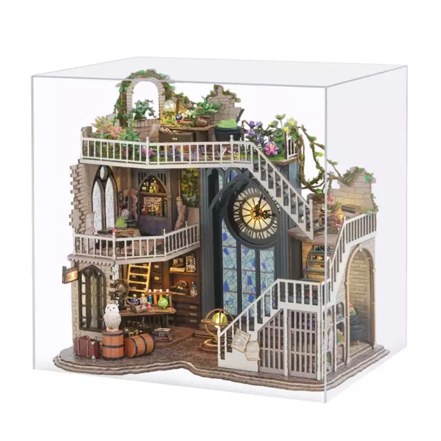 Wood Miniature Dollhouse with Decorative Ornaments Doll