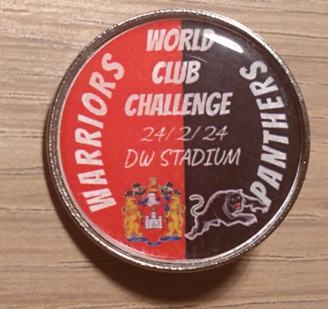 2024 Wigan V Penrith World Club Challenge, Retro Rugby League  Pin Badge.