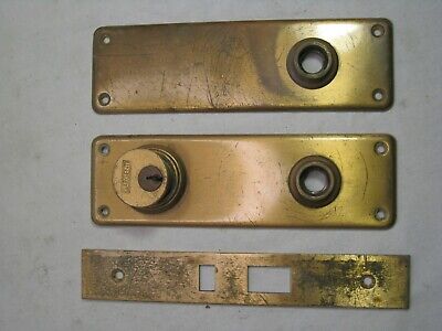 vintage antique plates door hardware plate cover Sargent lock parts A * Note 2