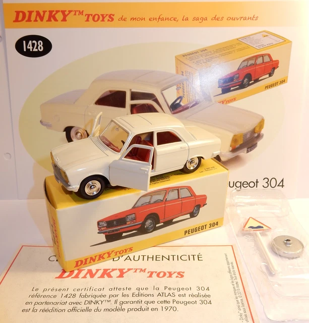 Peugeot 304 Berline Blanche – Dinky Toys Atlas Réf 1428 – 1/43 – Zamac – Boîte