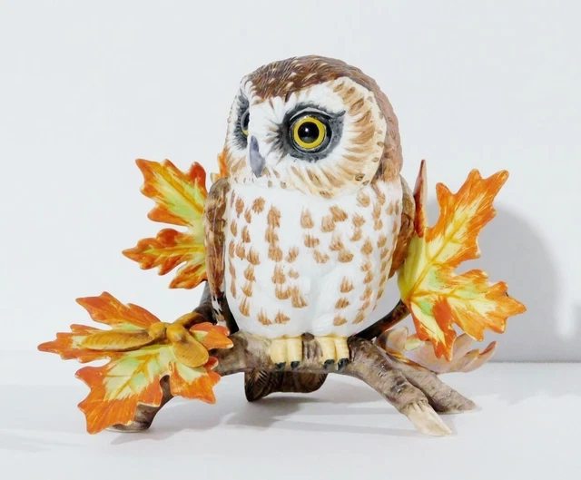 Lenox SAW WHET OWL Garden Bird Porcelain Figurine Vintage 1995
