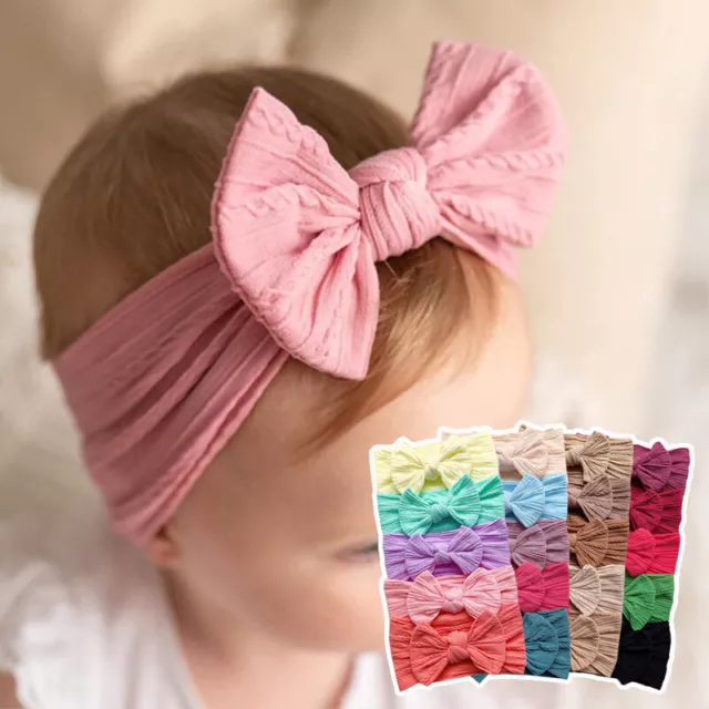 5 Pcs/Lot Câble Tricot Arc Bébé Bandeaux Enfants Turban Nouveau-Né Cheveux R