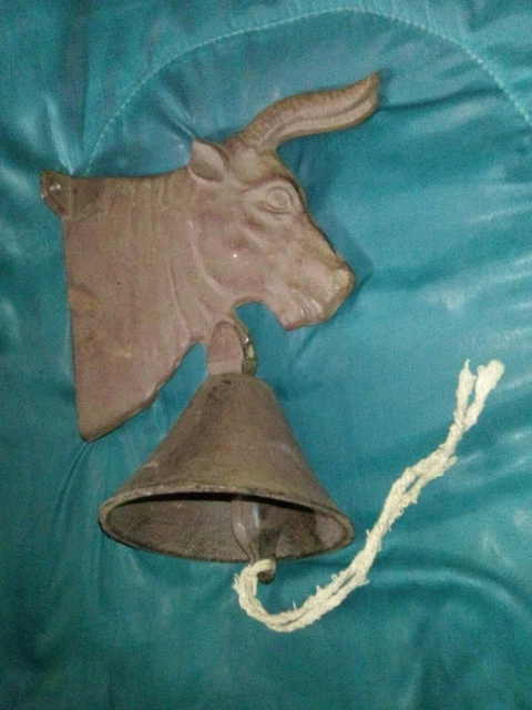 Cast iron bull wall door bell, Hanging cow barn bell