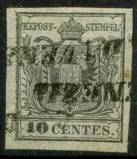 Lombardei und Venetien 1850 Sass. 2b Gestempelt 100% signiert Cardillo