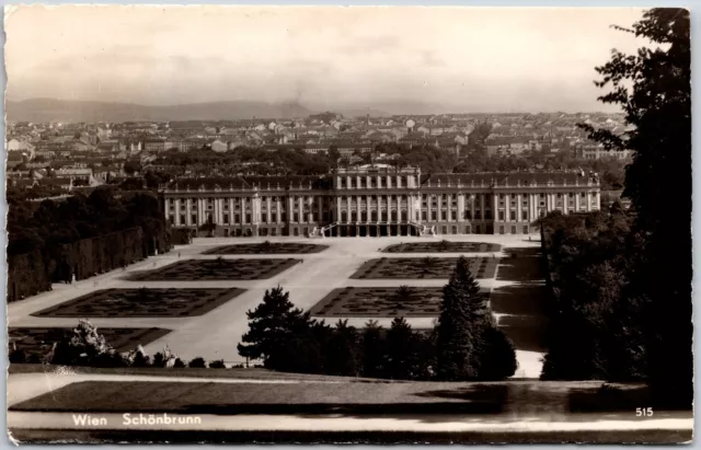 Wien Schonbrunn Austria Real Photo RPPC Summer Residence Postcard