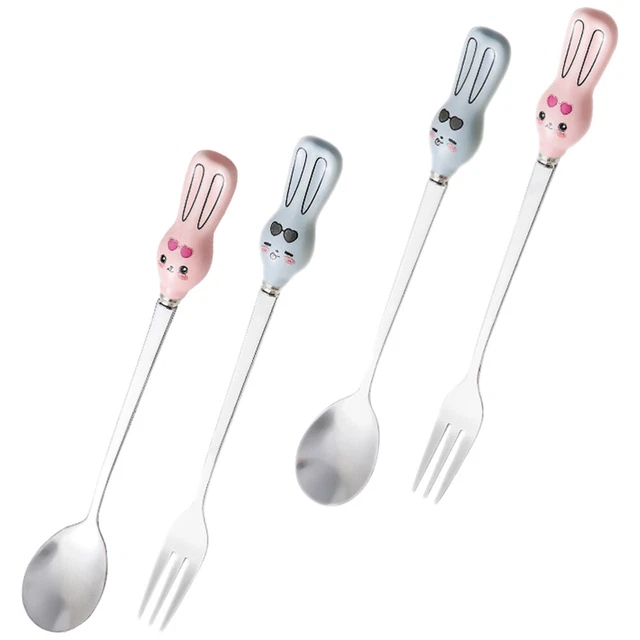 Tenedor de metal para bebé helado para niños cucharas utensilios de metal para niños pequeños