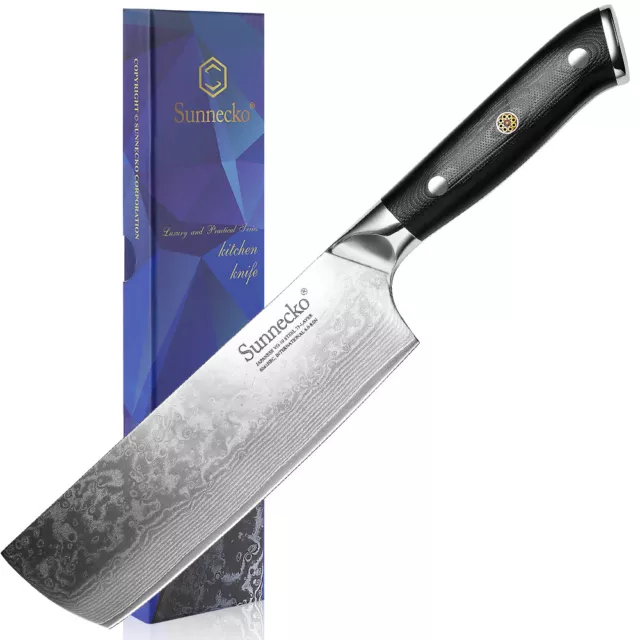 Japanese Nakiri Vegetable Knife 7 inch Kitchen Chef Knives Damascus Steel Slicer