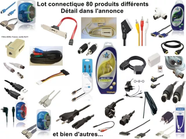 Lot Revendeur Déstockage 400 connectique câble adaptateur assorti (annonce LOT 3