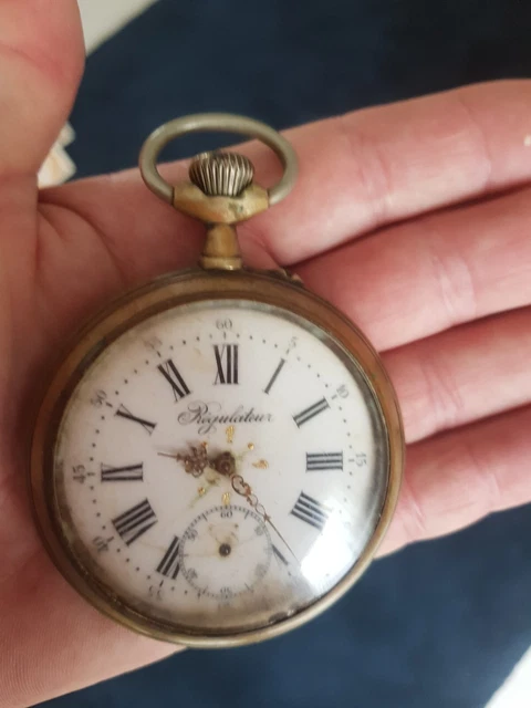 Montre à gousset mécanique à mouvement automatique et remontage manuel