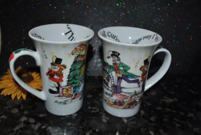 NEW PAUL CARDEW Alice's ChristmasTea Party SET/2 Coffee Cup Mug 150 Anniversary