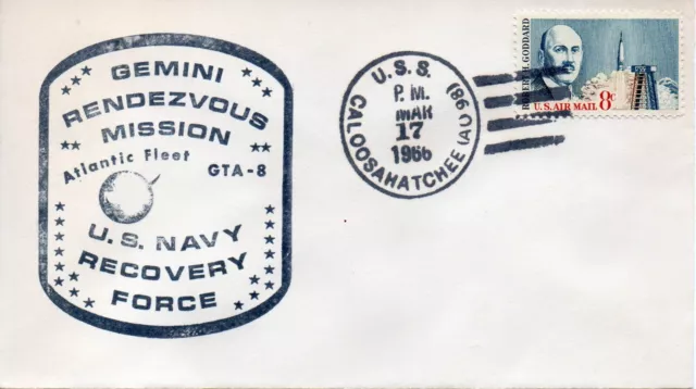 GEMINI 8 Nasa US Navy Recovery Force USS CALOOSAHATCHEE 1966 Space cover