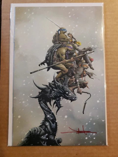 TEENAGE MUTANT NINJA TURTLES #98 Exclusive signed by Jae Lee VIRGIN VARIANT