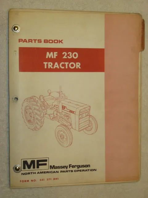 Original Massey Ferguson Mf 230 Tractor Parts Book Manual