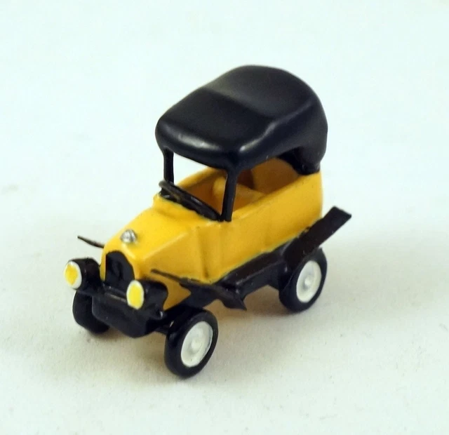 J Carlton by Gault French Miniature Cute Yellow and Black Classic Car Figurine