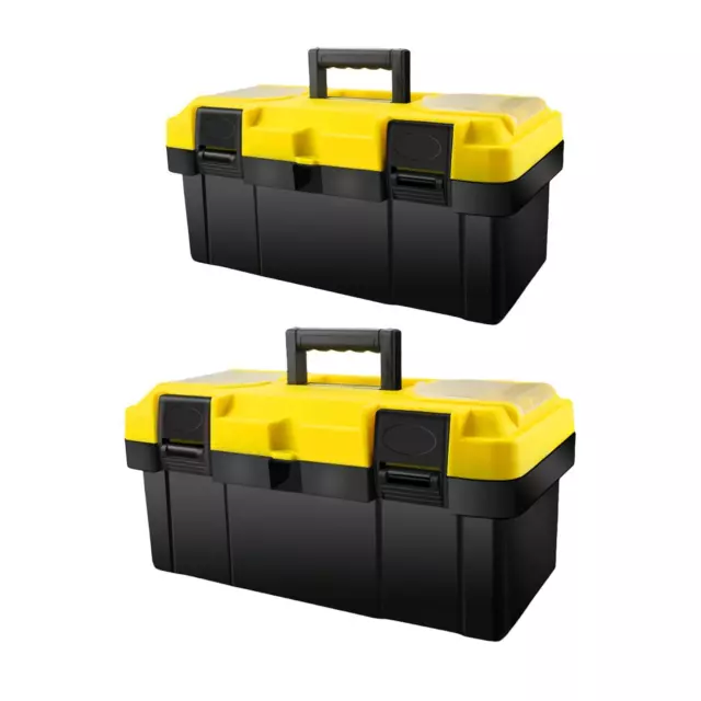 39.5*23.5*17.5cm Black Plastic Art Tool Box for Storage Hand Tools