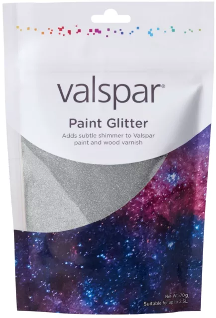 VALSPAR & HEMWAY Paint Glitter SILVER Shimmer Wall Covering Sparkle Home Decor