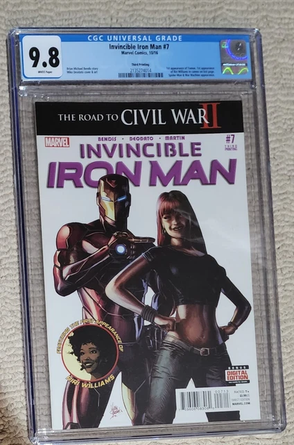 INVINCIBLE IRON MAN #7 CGC 9.8 3rd Print - Riri Williams 1st appearance