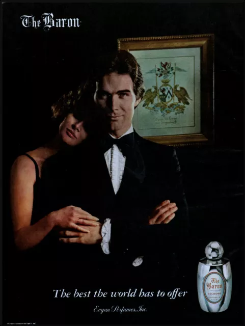 1983 Woman hugging man The Baron men's cologne retro photo print ad ads19