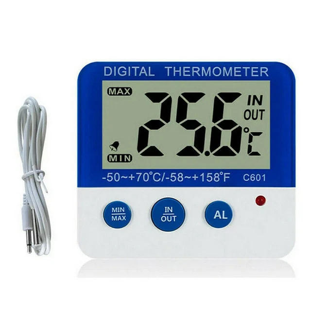 4 Thermomètres Numériques CAMWAY Pour Frigo Et Congélo - Écran LCD, Étanche, Mémoire Min/Max