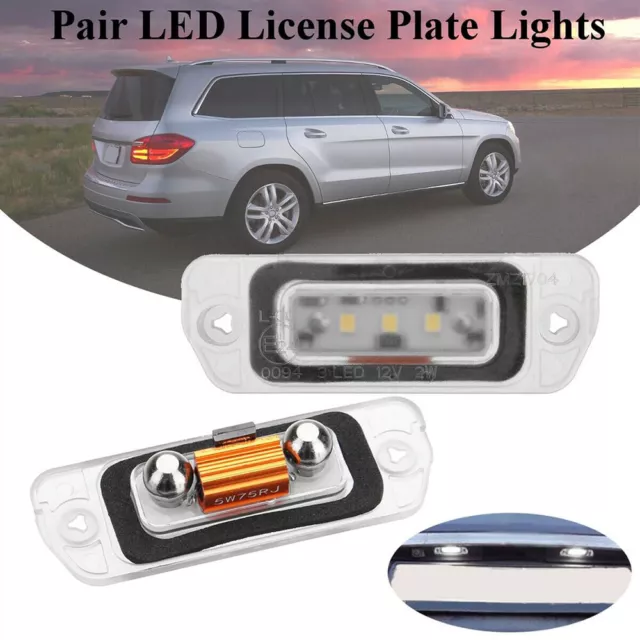 2pcs LED License Number Plate Light For Mercedes Benz W164 W251 X164 ML GL Class